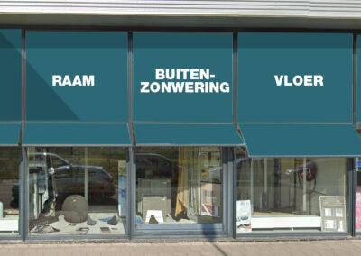 Ontwerp raambelettering in nieuwe huisstijl voor Deltrap Ernst Wonen