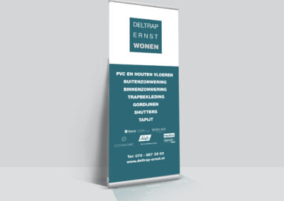 Roll up banner in nieuwe huisstijl voor Deltrap Ernst Wonen